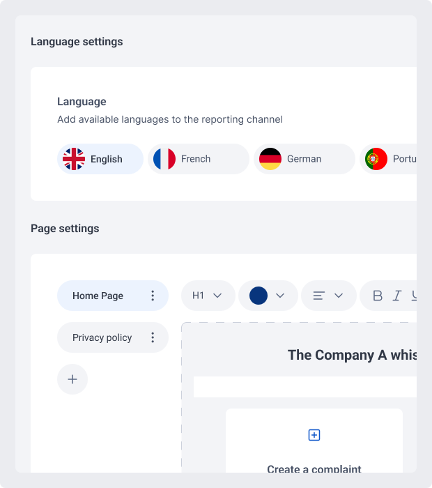 Multi language widgets